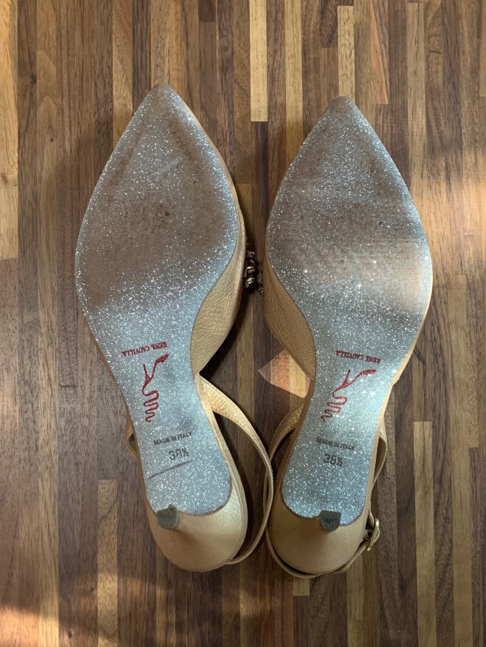 Rene Caovilla Embellished Champagne Heels - Picture 5 of 15
